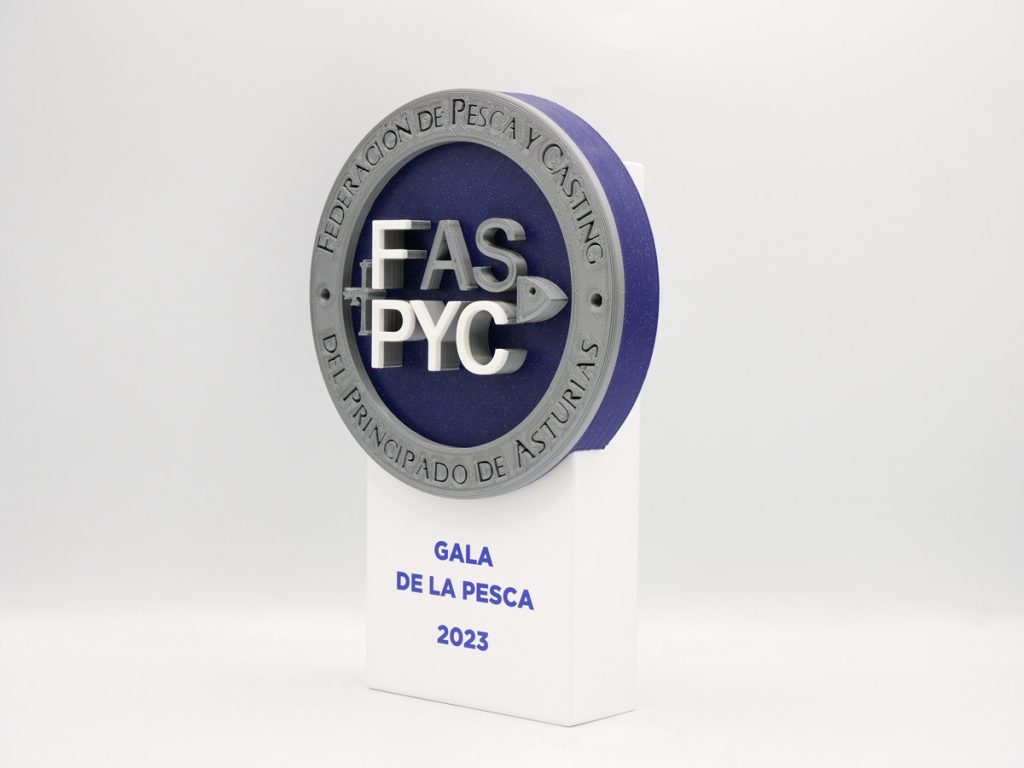 Custom Left Side Trophy - Fishing Gala 2023 Fishing and Casting Federation of the Principality of Asturias