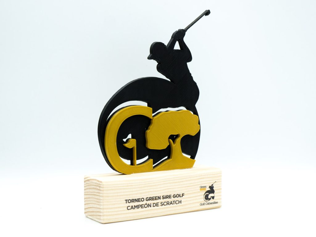 Custom Right Side Trophy - Scratch Champion Green Sire Golf Cabanillas Tournament