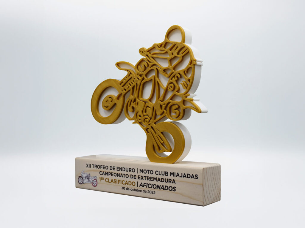 Custom Left Side Trophy - 1st Classified XII Trophy Enduro Championship of Extremadura 2022