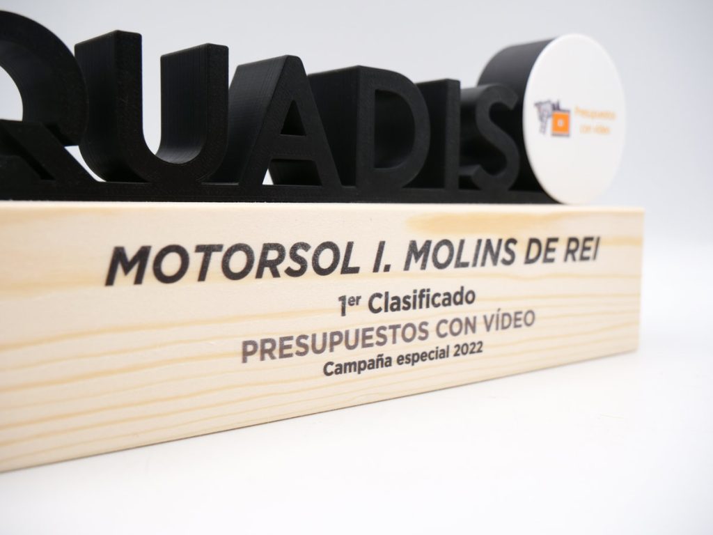 Custom Trophy Detail - 1st Classified Budgets with Video Motorsol Molins de Rei Quadis 2022