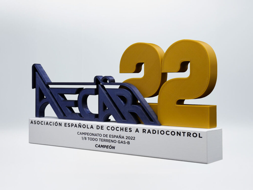 Custom Left Side Trophy - Champion All Terrain Gas B Spanish Association of Radio Controlled Cars 2022