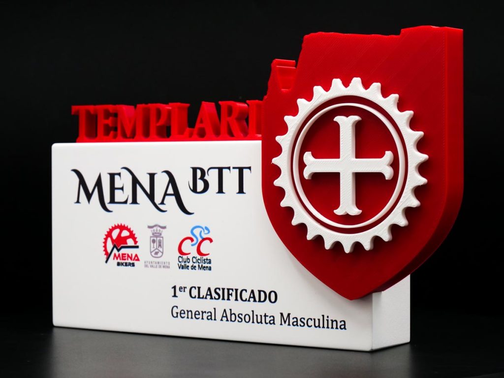 Custom Left Side Trophy - 1st Overall Classified Overall Absolute Male Templaria Mena BTT