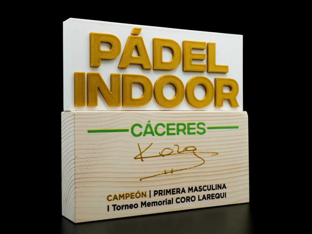 Custom Right Side Trophy - Champion I Coro Larequi Memorial Tournament Indoor Padel Indoor Cáceres 2022