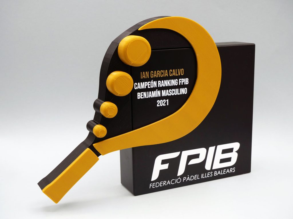 Custom Right Side Trophy - Ranking Champion FPIB Ranking Federació Pàdel Illes Balears 2021