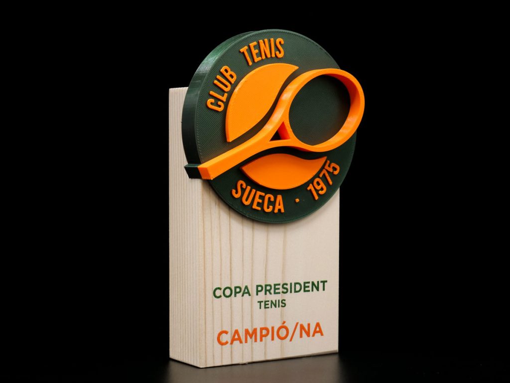 Custom Right Side Trophy - XXII Open Tennis Arturo Torregrosa President Cup Tennis Sueca 1975