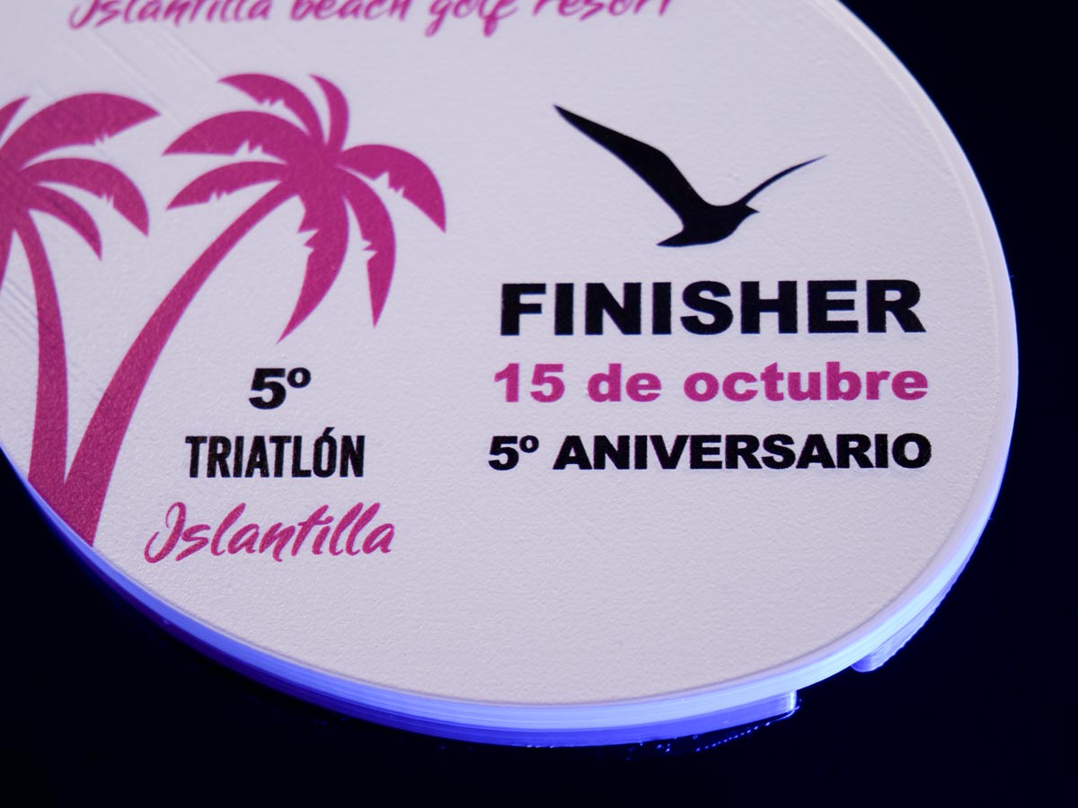 Custom Medal Detail - 5th Islantilla Triathlon 5th Anniversary