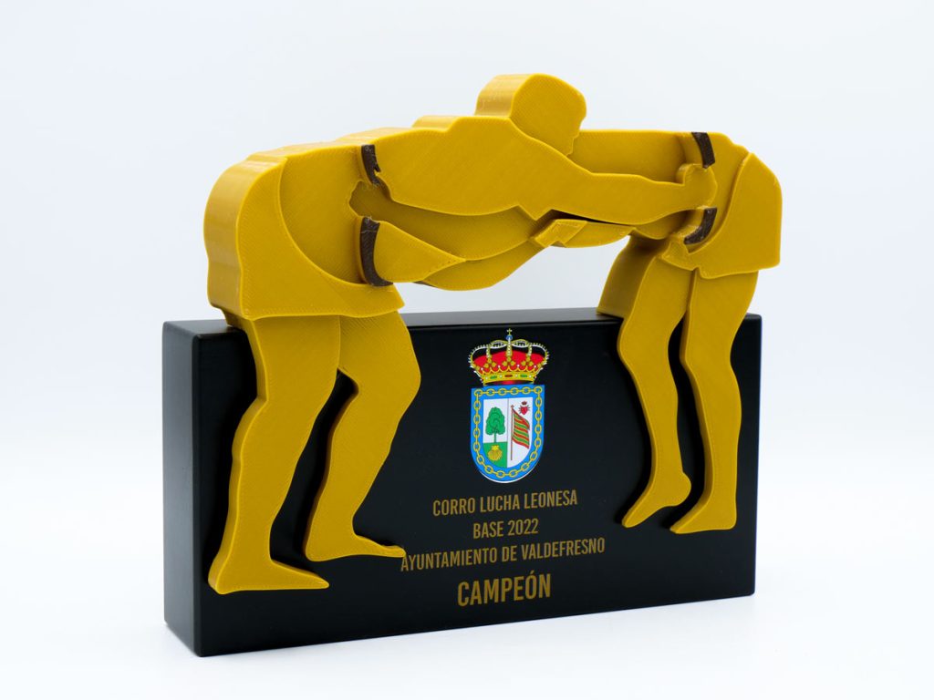 Custom Right Side Trophy - Champion Corro Lucha Leonesa Base City Council Valdefresno 2022