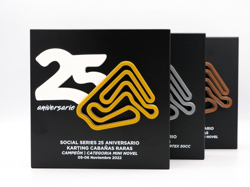 Custom Trophy - Champion Mini Novel Category Social Series 25th Anniversary Karting Cabañas Raras 2022