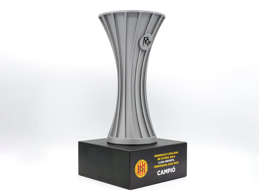Custom Right Side Trophy - Champion Catalan Federation of Futsal Children's Indoor Football League