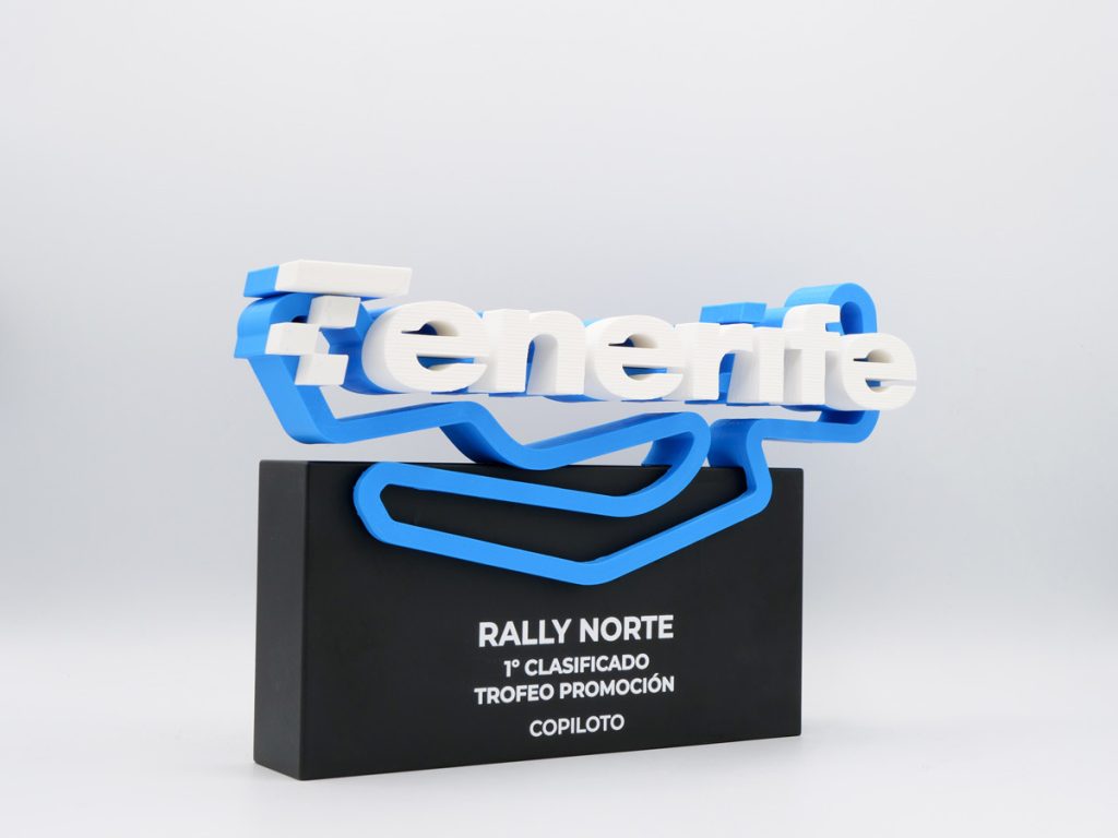 Custom Right Side Trophy - 1st Classified Tenerife Rallye Norte Promotion Trophy