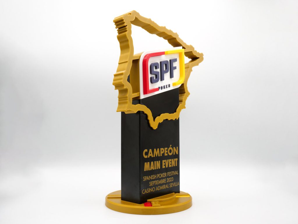 Custom Right Side Trophy - Main Event Champion Spanish Poker Festival 2023